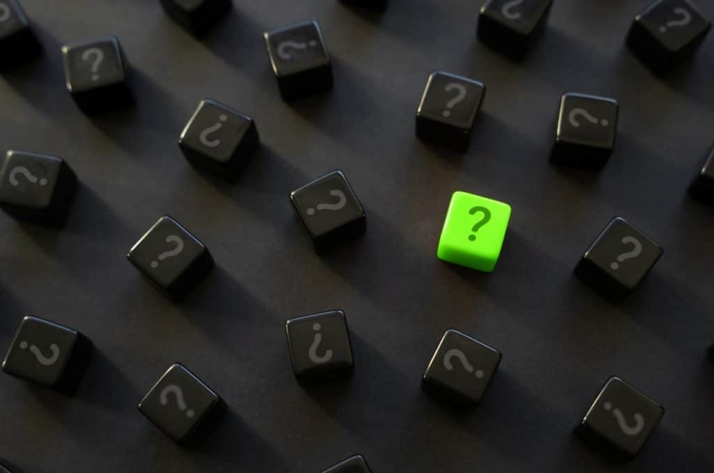 Highlighted question mark among others