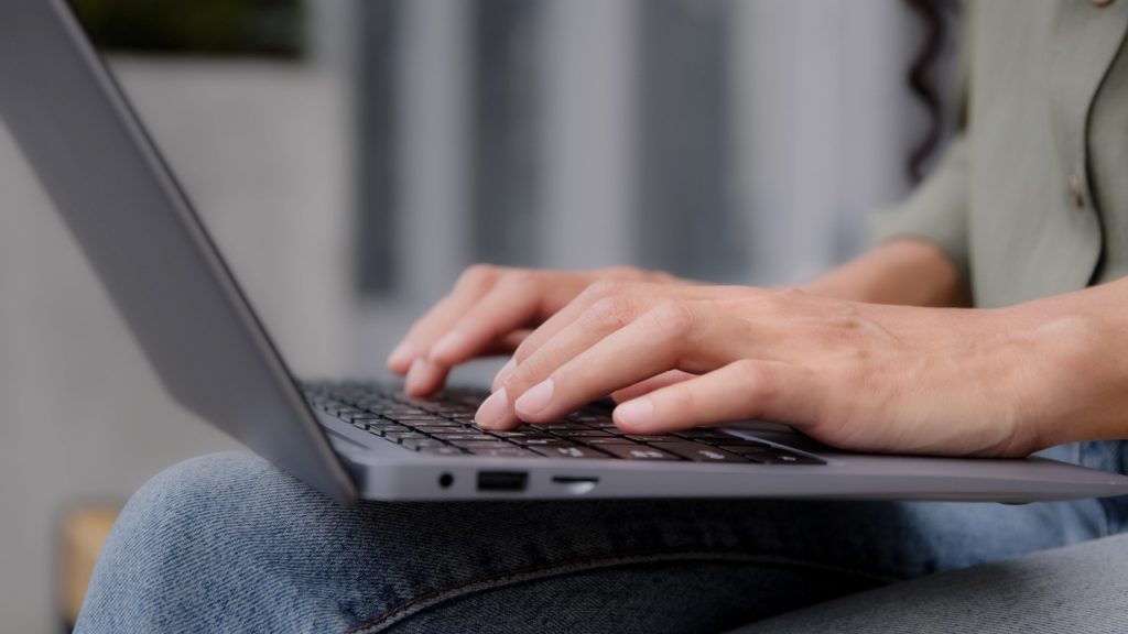 person using a laptop